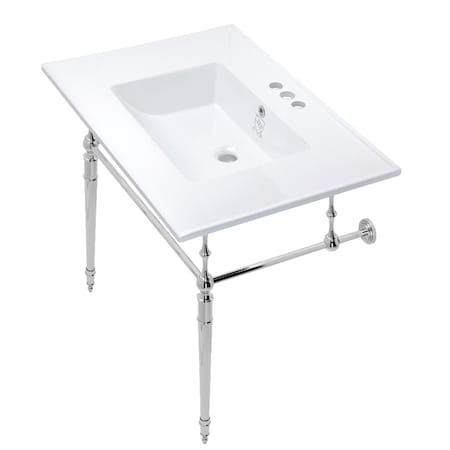Fauceture KVPB31227W4CP Edwardian 31" Console Sink Set, White/Polished Chrome KVPB31227W4CP